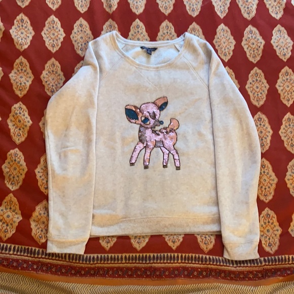 American Eagle Sequin Deer Sweater - Picture 2 of 4
